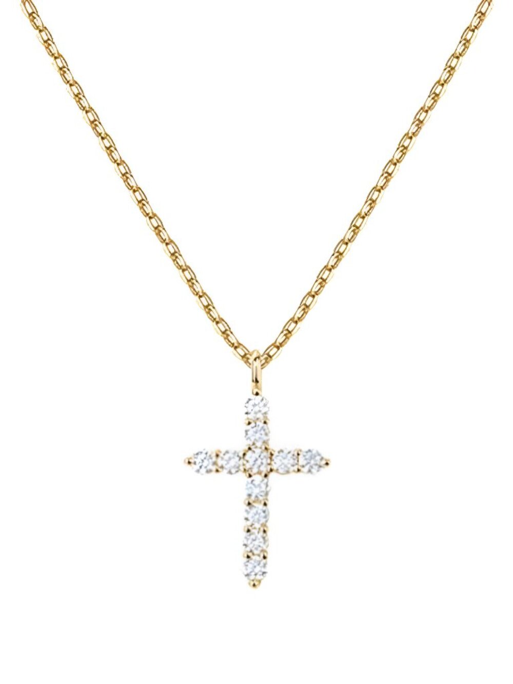 14K Gold Plated Cubic Zirconia Cross Necklace for Women | Cross Faith